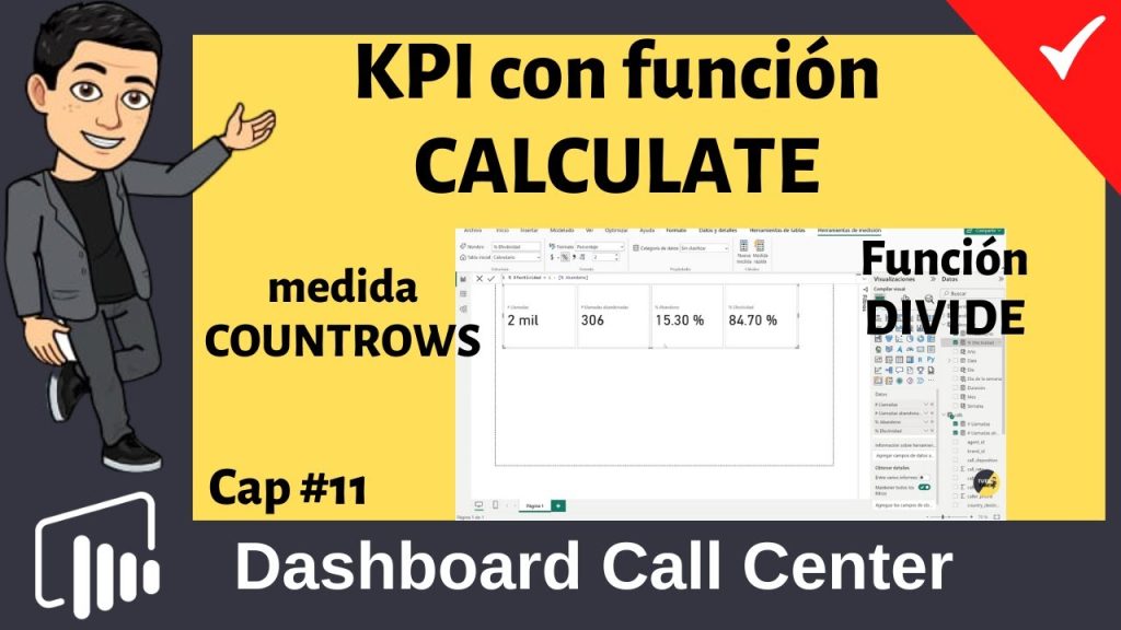 KPI con Calculate, COUNTROWS y DIVIDE en Power BI