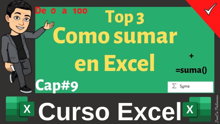 como sumar en excel de diferentes formas